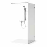 Dušo sienelė Brasta Glass DORA 995-998x2000 skaidrus stiklas, juodos sp. profilis 